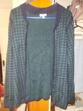 Susan Graver Green and Blue Cardigan